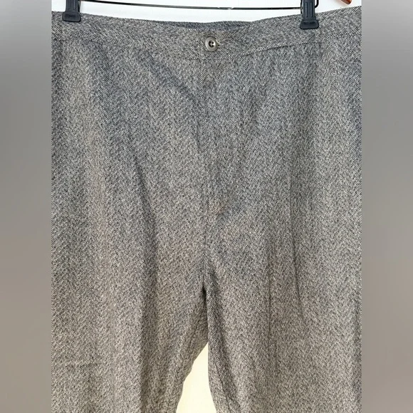 Baldwin WOOL Blend Herringbone Grey Black Straight Pants Women Size 38 Preppy - Picture 4 of 9
